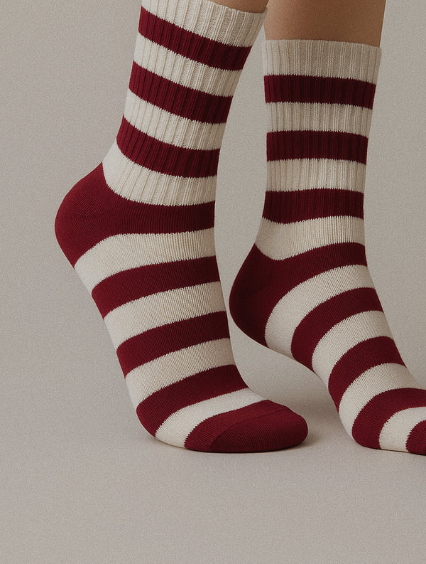 Holiday Crew in Oat Stripe